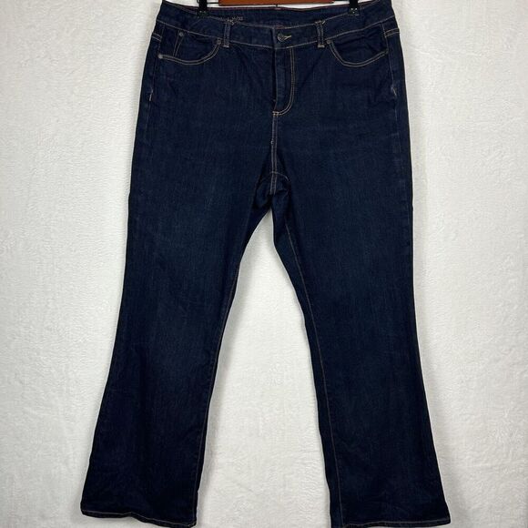 Talbots Denim - Talbots Jeans Curvy Boot Cut Jeans Dark Blue Denim  Stretch EUC Size 16/33